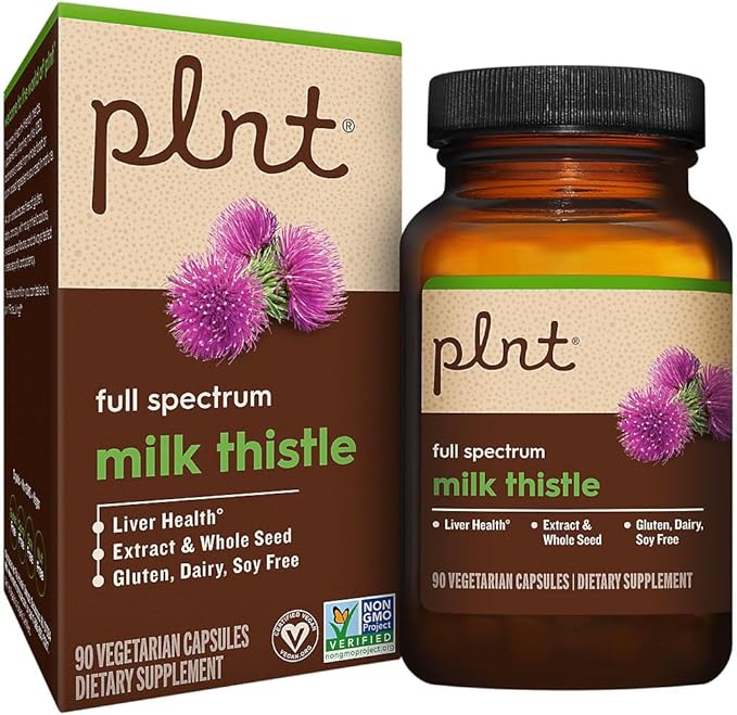 plnt Milk Thistle for Liver Health - Full Spectrum Extract &amp Whole Seed (90 Capsules)