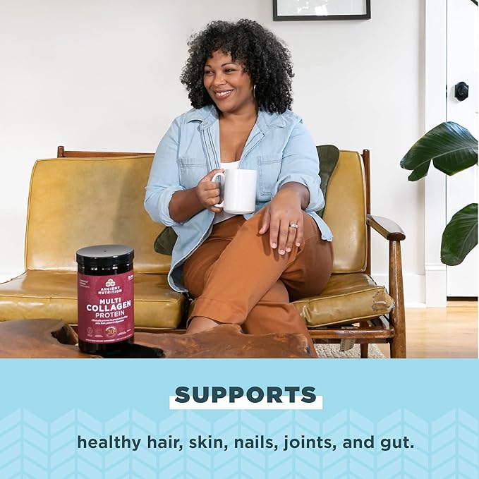 Ancient Nutrition Bone Broth Protein Powder Pure 20 Servings + Multi Collagen Protein Powder Unflavored 45 Servings