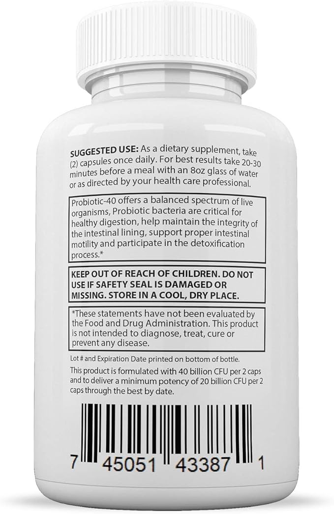 Justified Laboratories Fungus Clear Max Pills 40 Billion CFU Probiotic 60 Capsules