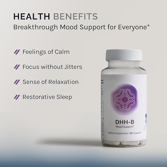 InfiniWell DHH-B Mood Support Supplement - 20x More Potent Than Standard Magnolia Bark Extract - Promote Relaxation Calm Cognitive Clarity &amp a Healthy REM Sleep Cycle (30 Capsules)