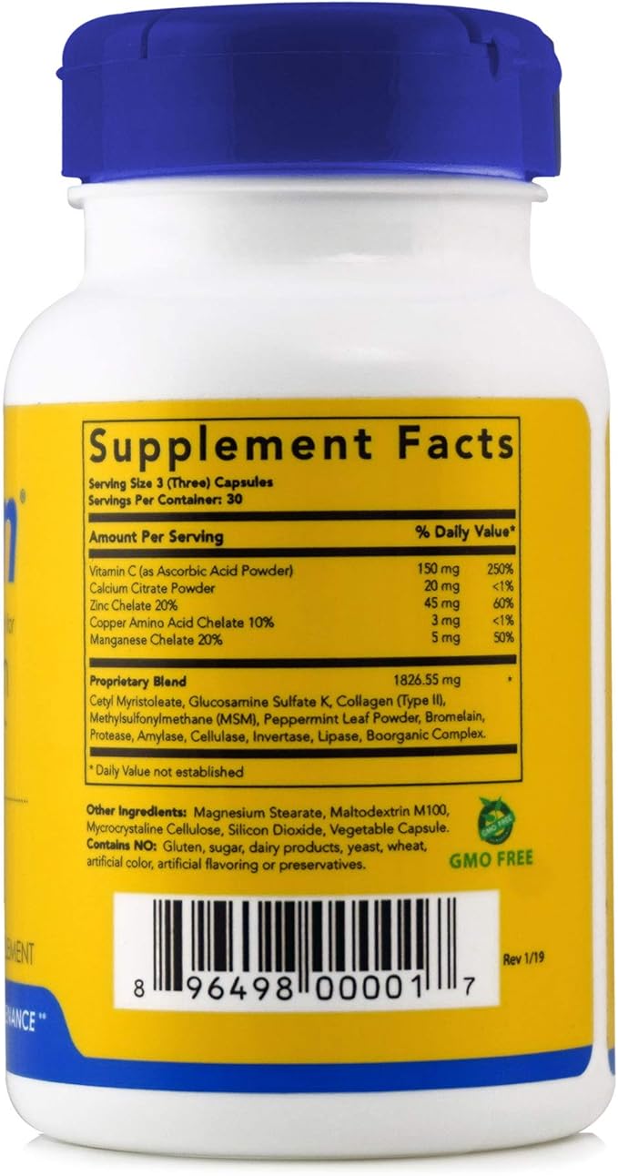 Flexcin Joint Health &amp Mobility Formula with CM8 (Cetyl Myristoleate) - Joint Supplements for Men and Women with Glucosamine MSM Collagen Type II - 3 Pack (270 Capsules)