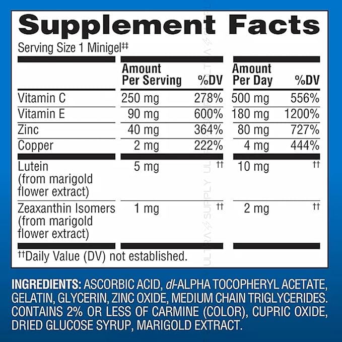 Members Mark Advanced Eye Health Complex Minigels (210 Servings.) Nutritional Vision Support with Key Antioxidants and Zinc