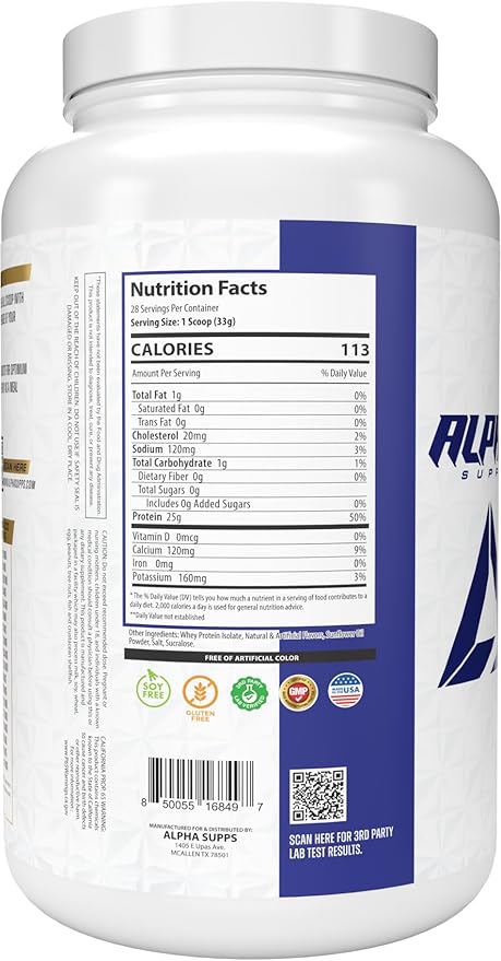 Alpha Supps ISO Low Carb 100% Whey Protein Isolate Powder 25 Grams Per Serving Helps Support Muscle Growth Low Sugar and Gluten Free (Fruity Cereal 2 lb)
