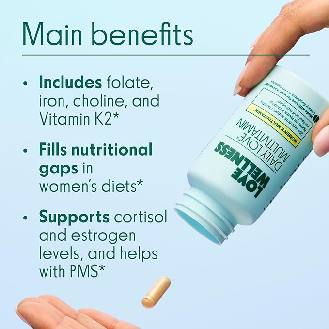 Love Wellness Daily Love Multivitamin &amp Big Brain Probiotics | Mind and Body Duo | Womens Vitamin and Probitoic (Pack of 2)