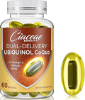 Ubiquinol CoQ10 600 MG Softgels with Omega-3 &amp Shilajit &amp PQQ Advanced Dual-Delivery Coenzyme-Q10 Active CoQ10 Ubiquinol Supplement for Fertility Antioxidant Heart Brain &amp Energy 60