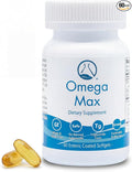 Omega Max No Burp Fish Oil Dietary Supplement - Omega 3 EPA DHA Supplement for Heart Brain and Vision - Premium Fish Oil Co-Developed by NASA 60 ct Enteric Softgels (2000mg/serving)