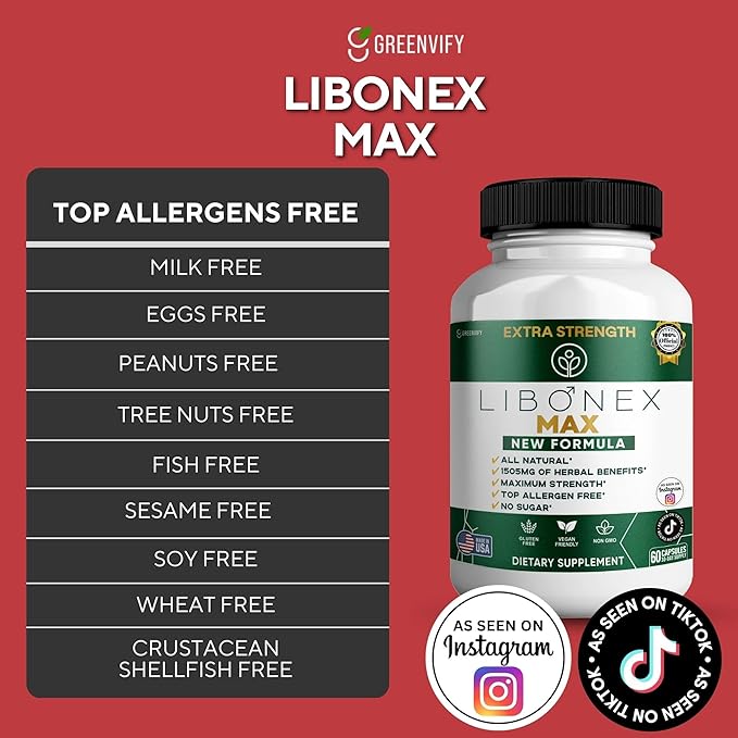 Libonex Max Extra Strength Maca Root Complex Herbal Supplement 60 Capsules All Natural Vegan Gluten Free Non-GMO (2)