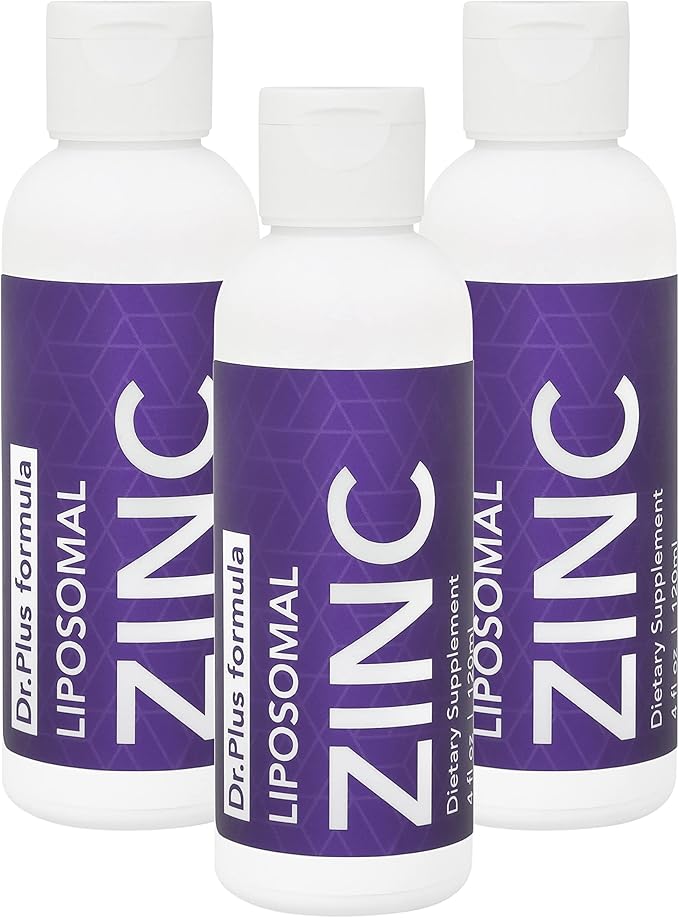 [Set of 3] Liposomal Zinc Liquid 15 mg 4 fl Oz High Absorption Support Healthy Immune Function for Men Women &amp Kids Skin Care Supplement Fruity Flavor Non-GMO Sugar-Free180 Servings