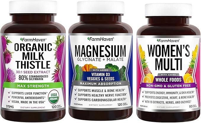 FarmHaven Magnesium + Milk Thistle + Multivitamin for Women