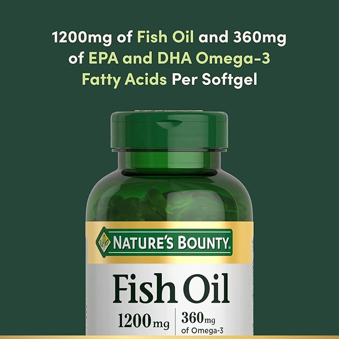 Nature's Bounty Fish Oil Omega 3 Supplements - Supports Heart Health1200 Mg Fish OilOmega-3200 Softgels(Pack of 3)