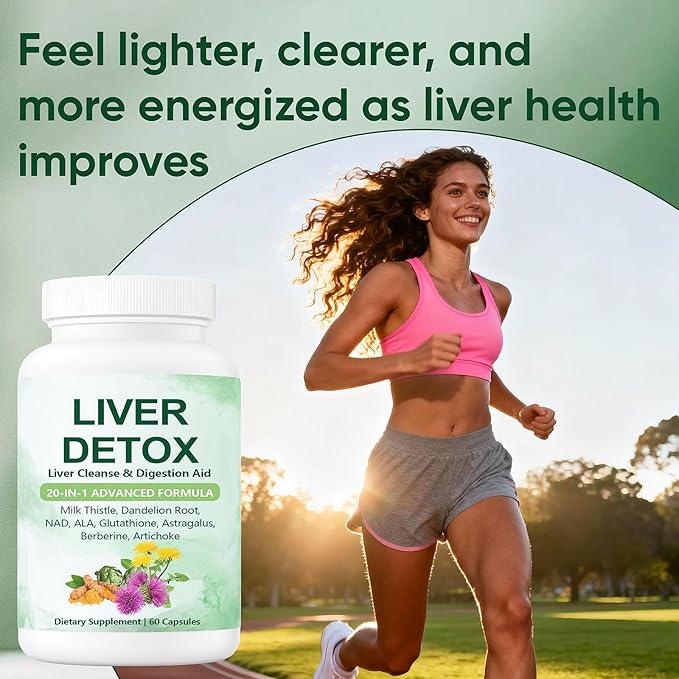 Nutrapure Liver Detox Capsules Nutrapure 20-in-1 Liver Detox Supplement with Milk Thistle Dandelion Root Turmeric Artichoke Leaf for Liver Cleanse &amp Digestion Aid Health - 60 Capsules (1)