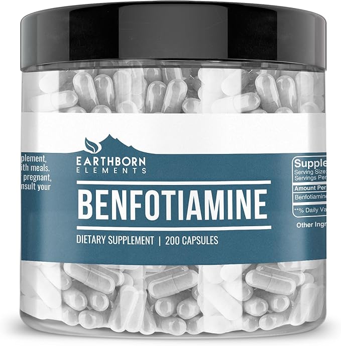 Earthborn Elements Benfotiamine 200 Capsules Pure &amp Undiluted No Additives