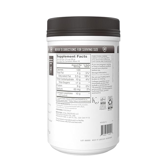 Vital Proteins Collagen Peptides Powder - Mocha Coffee Creamer for Hair Skin &amp Nails Support 11 Oz