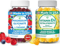 Lunakai USA Made Magnesium Glycinate &amp Vitamin D3 Gummies Bundle – Stress Mood and Immune Support