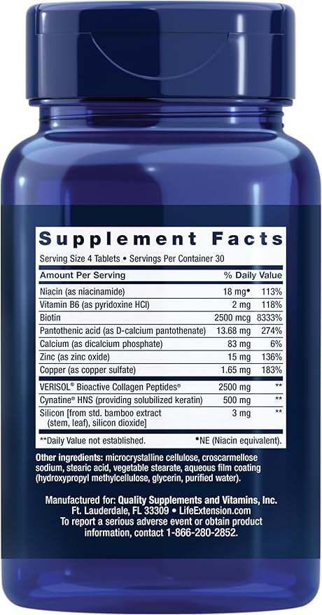 Life Extension HairSkin&amp Nails- Collagen Plus120 Count (Pack of 2)