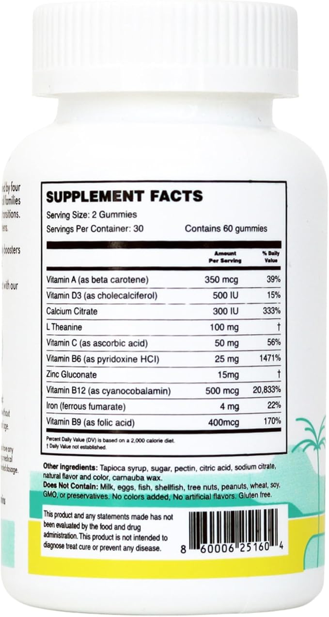 MEWD Teen/Kids Daily Multivitamin Gummy Formula with Natural Mood Enhancer +Hair Skin+Nail Strengther