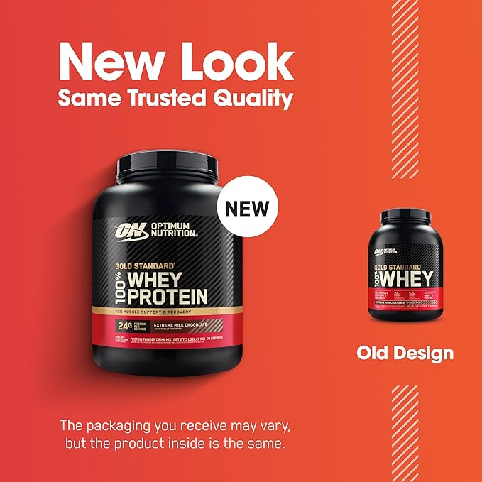 Optimum Nutrition Gold Standard 100% Whey Protein Powder Extreme Milk Chocolate 5 Pound (Packaging May Vary)