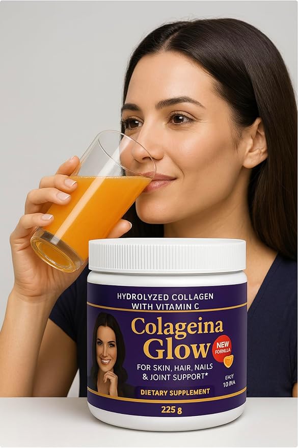 Colageina Glow – Collagen Powder 7.9 oz (225 g) | Daily Use Supplement with Collagen Vitamin C &amp Hyaluronic Acid | Neutral Flavor | Premium Quality Presentation for Everyday Routin Collageina 10