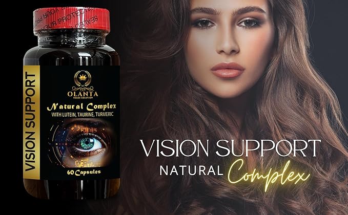 Eye Supplements for Aging - Vision Support Complex - Taurine Capsules Vision Support Eye Vitamins Natural Complex for Vision Support - 1 Bottle 60 Capsules