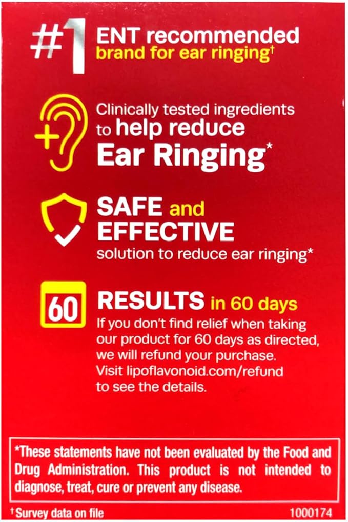 Lipo-Flavonoid Plus Dietary Supplement For Ear Health 100 ea Pack of 3