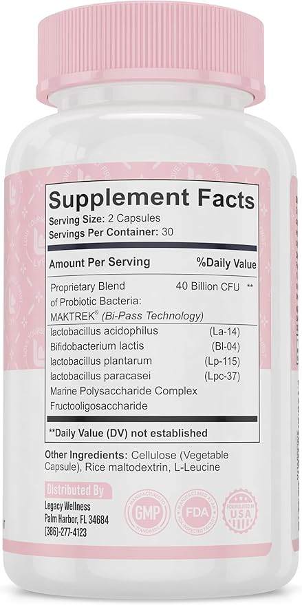 BELLY BFF Probiotic Supplement - 40 Billion CFU Daily Gut Health Complex Support - Astragalus &amp Lactobacillus Acidophilus Digestive Health Probiotics for Women &amp Men - 60 Vegan Shelf Stable Ca