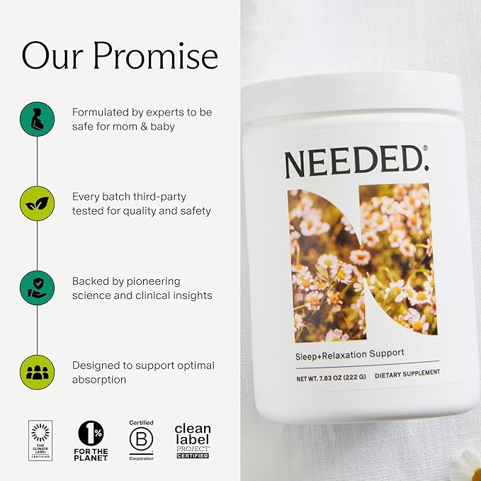 Needed. Sleep and Relaxation Support - Chamomile Powder for Relaxation and Magnesium Powder for Sleep Support Safe and Effective Nutrients &amp Botanical Blend for Calm Sleep Supplement - 30-Day Sup