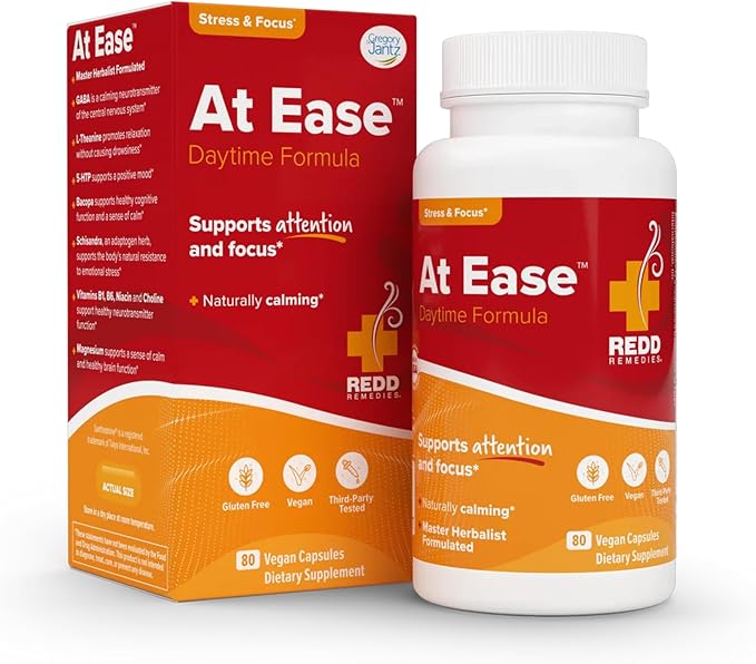 Redd Remedies At Ease Supports Relaxation and Stress Resistance 80 Vegan Capsules