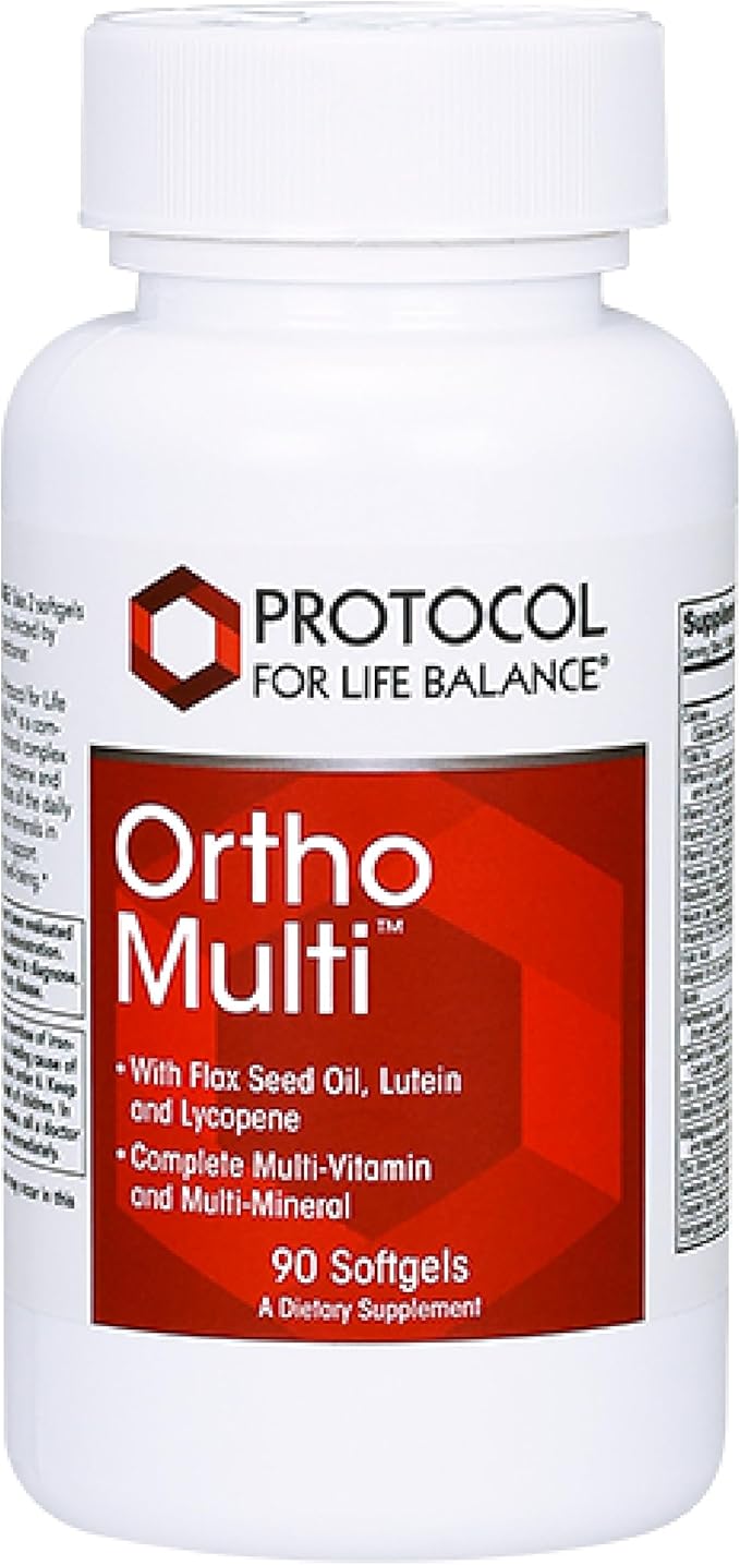 PROTOCOL FOR LIFE BALANCE Ortho Multi - Complete Vitamins &amp Minerals Complex* - Multivitamin with Lutein Lycopene &amp Flax Seed Oil - Egg Free &amp Keto Friendly - 90 Softgels