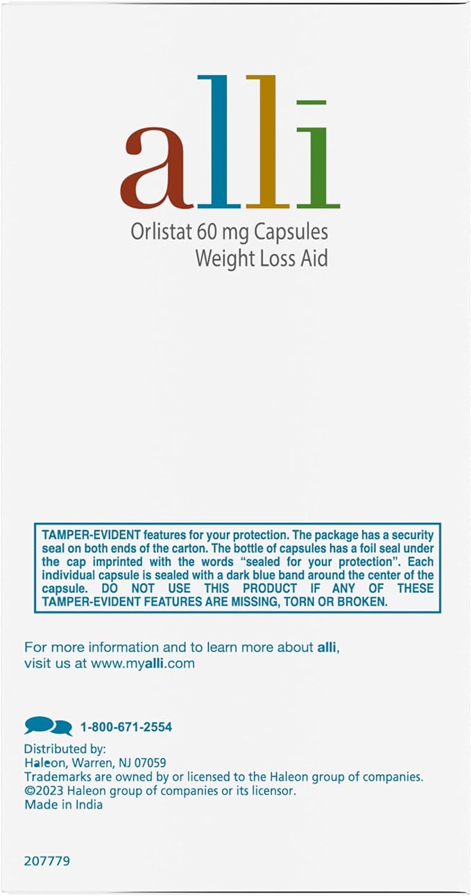alli Diet Weight Loss Supplement Pills Orlistat 60mg Capsules Starter Pack Non prescription weight loss aid 60 count(Pack of 1)