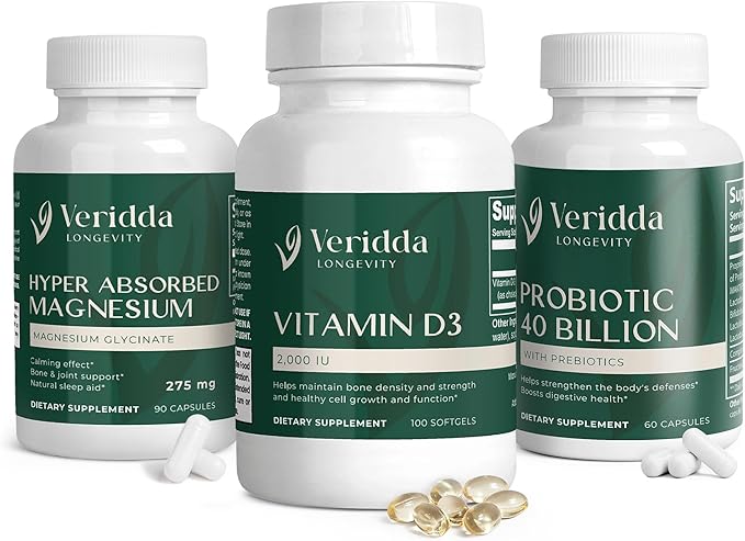 Gut–Immune–Inflammation Support System Trio - Vitamin D3Probiotic 40 BillionMagnesium Glycinate