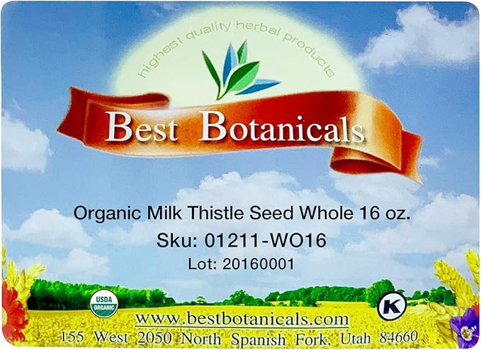 Best Botanicals Milk Thistle Seed Whole 16 oz. (Organic)