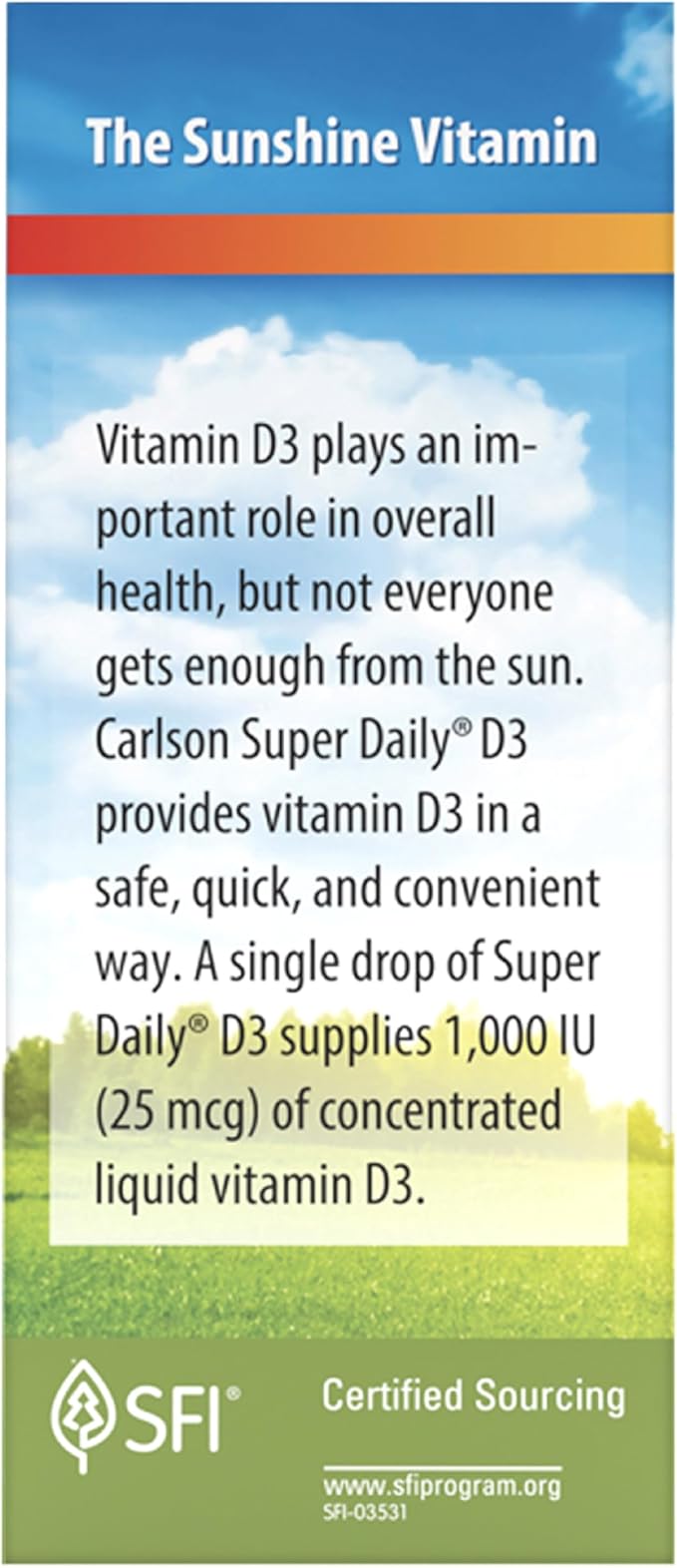 Carlson - Super Daily D3 6000 IU (150 mcg) per Drop Liquid Vitamin D3 1-Year Supply Non-GMO Unflavored 365 Vegetarian Drops (10.3 mL)
