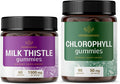HERBAMAMA Milk Thistle and Chlorophyll Kit - Bundle of Milk Thistle Gummies &amp Chlorophyll Gummies - Vegan Non GMO Gelatin-Free - 2 Pack
