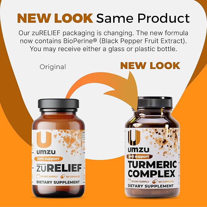 UMZU Turmeric Curcumin Supplement (30 Day Supply) – Bromelain Boswellia &amp BioPerine Black Pepper Blend – Turmeric Supplement for Joint Support &amp Immune Support Daily Wellness Support System