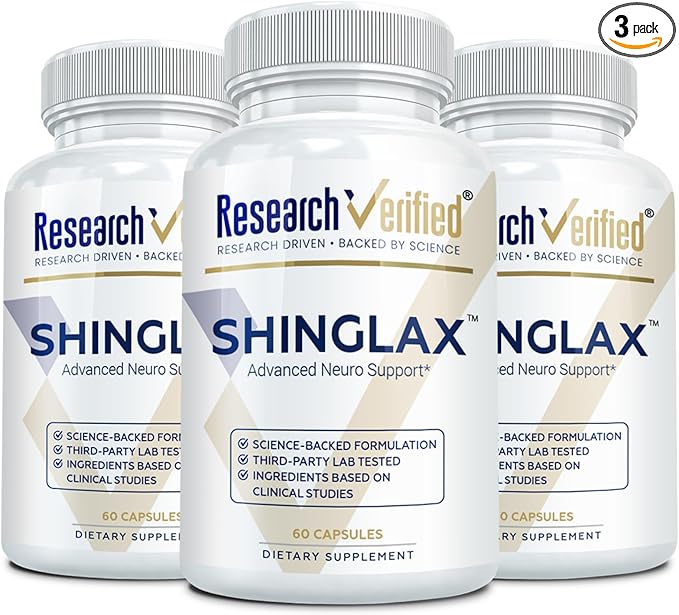 Research Verified Shinglax - Lemon Balm Proteolytic Enzymes Mushroom Complex Vitamin B Complex Oregano Zinc - GMO Free Made in USA - 60 Capsules (Pack of 3)