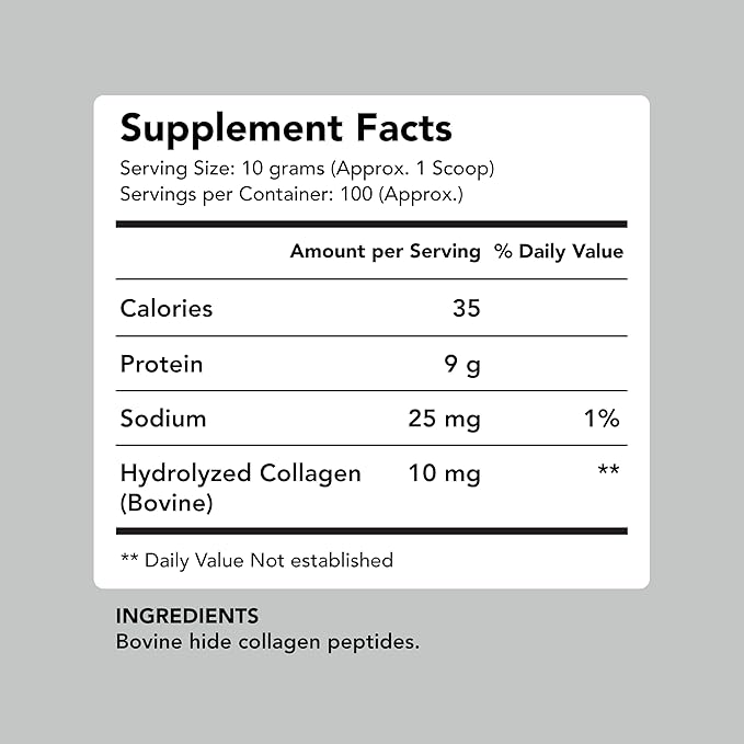 AMANDEAN Collagen Peptides Powder 1kg. Grass-Fed Enzymatically Hydrolyzed Type 1 &amp 3. Agglomerated Easy to Mix Unflavored Non-GMO. Protein with 18 Amino Acids for Healthy Skin Hair Nails.