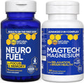 NATURAL STACKS MagTech Magnesium + NeuroFuel Nootropic Bundle - Supports Relaxation Focus &amp Brain Health* - 165 Total Capsules