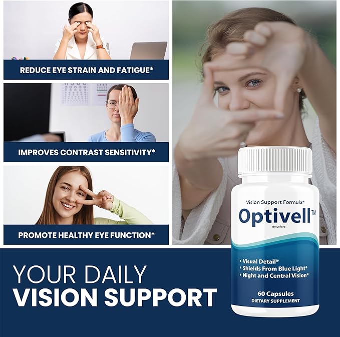 (5 Pack) Optivell Eye Capsules Optivel Pills Vitamins Eye Care Wellness Supplement Healthy Eyesight Retina Sharper Vision Support Formula Clear Eyes Ocular Comfort Health Visual Balance (300 ct)