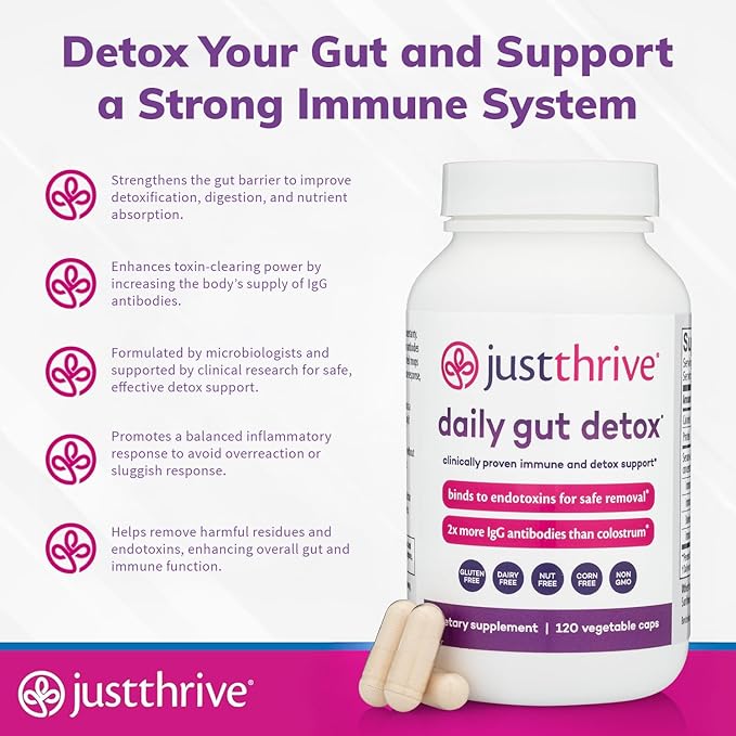 Just Thrive Core Health Complete Bundle – Probiotic PREbiotic Powder Daily Gut Detox and Vitamin K2-7– Advanced Digestive Detox and Circulatory Support for Complete Body Wellness