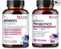 NATURE TARGET Women's Probiotics &amp Prebiotics Cranberry &amp D-Mannose 50-Billion-CFUs Organic Probiotics for Digestive Health/Gut Health/Immune Booster/Weight Management