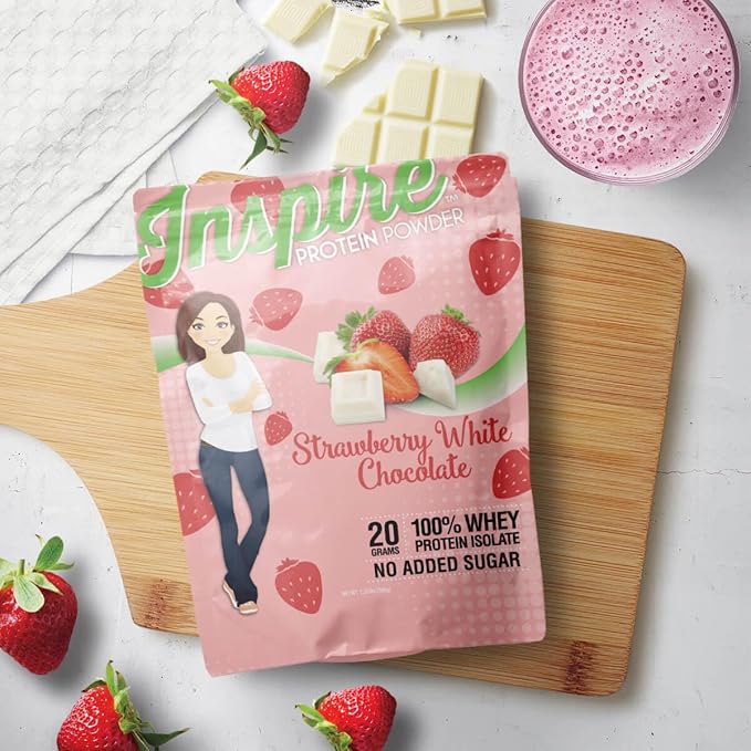 Bariatric Eating Inspire Strawberry White Chocolate 20g Whey Protein Isolate Powder (20 Servings)