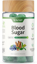 Snap Supplements Blood Sugar Gummies Support Already Healthy Blood Sugar Levels Cinnamon Bark and Blueberry Fruit Extract Green Apple Flavor 60 Gummies