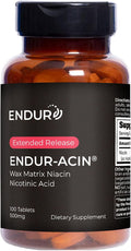 ENDUR-ACIN Niacin Supports Heart &amp Circulatory Function Extended Release Formula Gluten Free 500mg (100 Tablets)