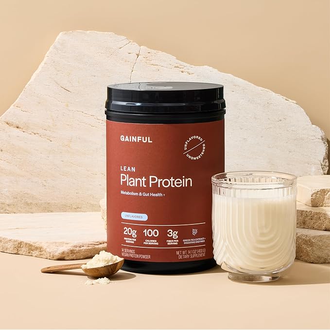 Gainful Lean Plant Protein Powder &amp Sweet Treat Flavor Bundle 20g Plant Protein Supports Lean Muscle Metabolism &amp Satiety with Green Tea Extract Vegan 14 Servings + 14 Flavor Sticks