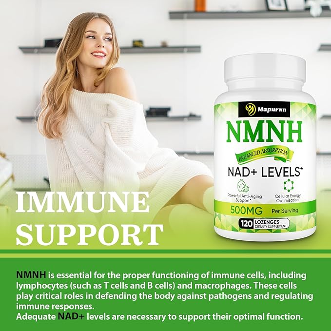 NMNH (Dihydronicotinamide Mononucleotide) NMN Supplement 500mg per Serving NAD Supplement to Boost NAD+ Levels As We Age for Women &amp Men Anti-Aging Energy Focus 120 Count
