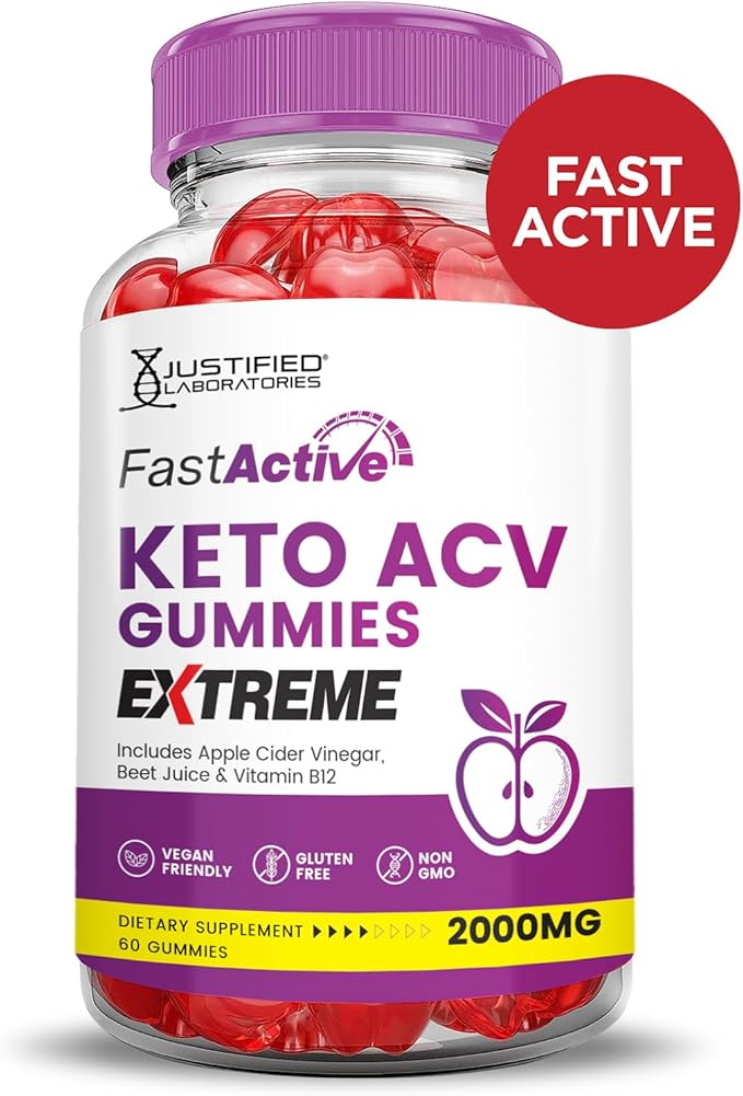 (3 Pack) Fast Active Keto ACV Gummies Extreme 2000MG Fastactive Keto Gummies Apple Cider Vinegar Formulated with Pomegranate Beet Juice Powder B12 Vegan Non GMO 180 Gummys