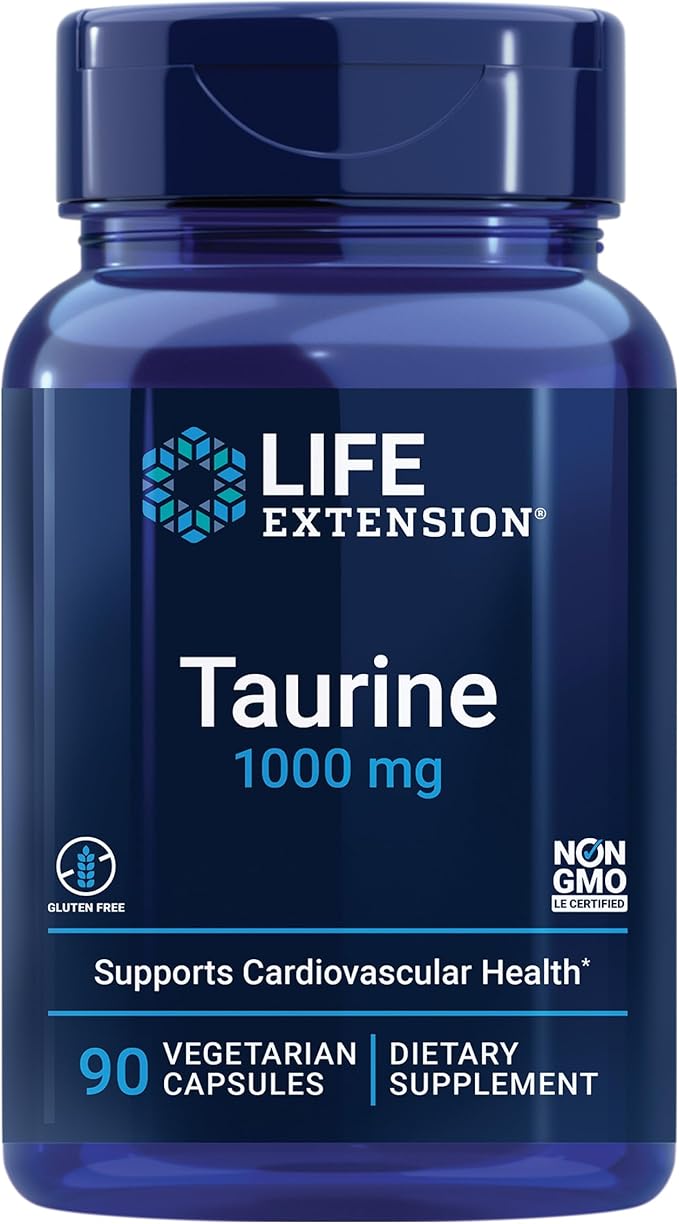 Life Extension Two-Per-Day 120 Tablets Multi-Vitamin &amp Taurine 1000mg 90 Capsules Supplement Bundle