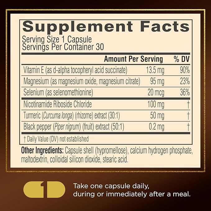 Swisse Plus NAD+ Calm Skin | Clinically Tested NAD+ Supplement | Supports Balanced Healthy Skin | Anti-Aging Supplement for Women &amp Men | 30 Capsules