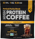MariGold High Protein Coffee - Iced Purist Flavor | 22g Grass-Fed Whey Isolate Protein 2 Shots Organic Espresso Non-GMO 108 Calories 1 Net Carb | 1 Lb Bag - 15 Servings