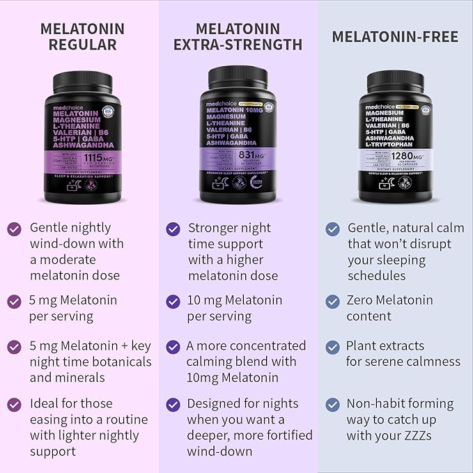 12-in-1 Melatonin Sleep Capsules - Natural Sleep Aids for Adults with Melatonin 5mg and Magnesium Glycinate 500mg Sleep Aid with Ashwagandha L Theanine Valerian Root GABA 5-HTP (90ct Pack of 4)